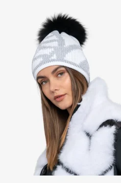 Damen SPORTALM Accessoires Mit Pelz|Accessoires Mit Pelz*Grobstrickmütze mit Echtpelz-Bommel
