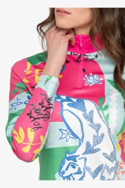 Damen SPORTALM First Layer / Mid Layer*Unterzieher mit Stehkragen